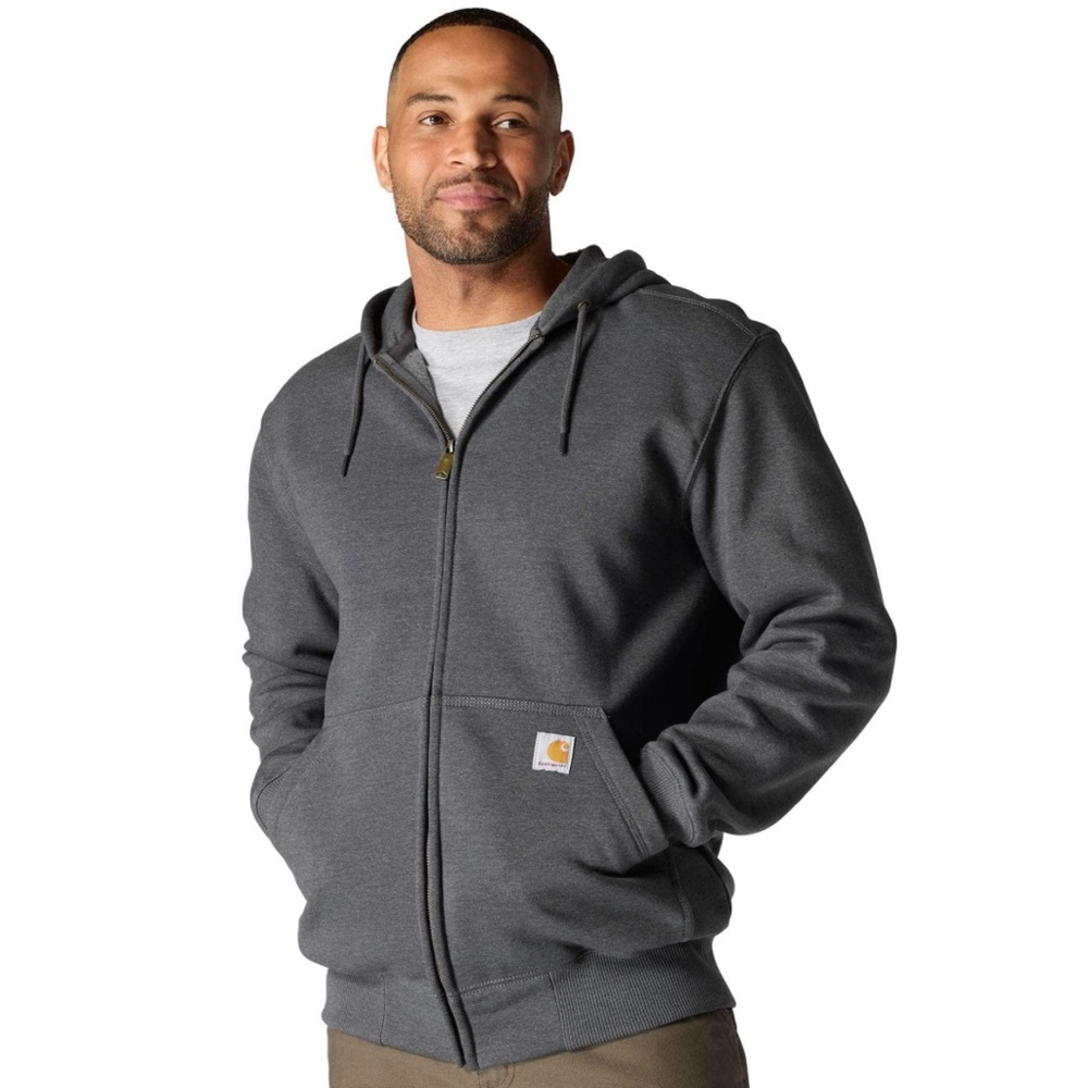 Carhartt Mens Charcoal Zip-Up Hoodie Havyweight Defender